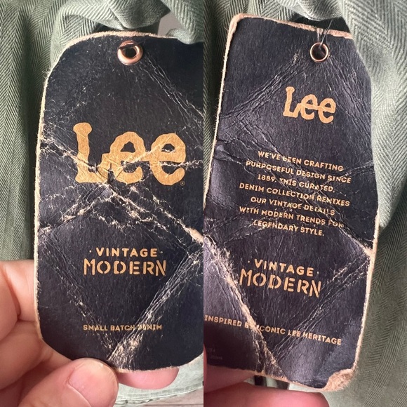 Lee Vintage Modern Olive Green Snap Front Denim Shirt Dress, NWT - Picture 13 of 14